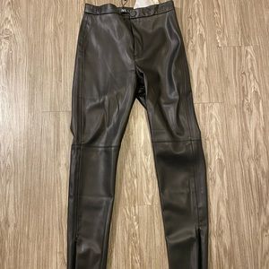 Zara black leather pants